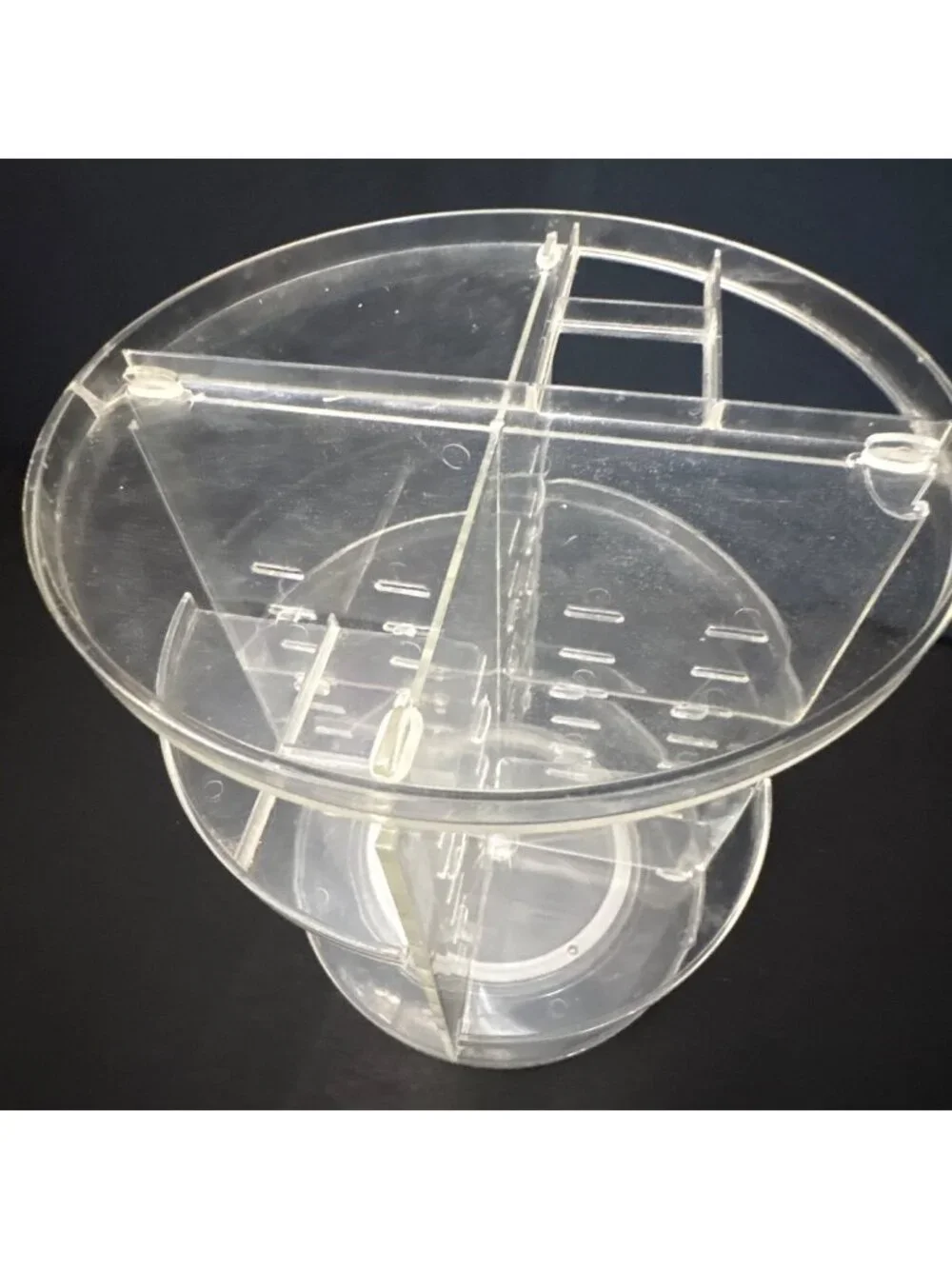 Clear Acrylic Makeup Organizer Storage Carousel With Adjustable Compartments
